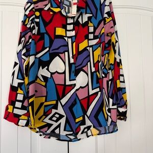 Vintage Big Dart Geometric Pattern Shirt